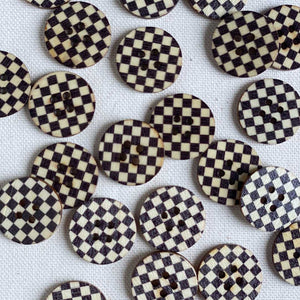 Printed Wooden Button - Checkmate (multiple sizes)