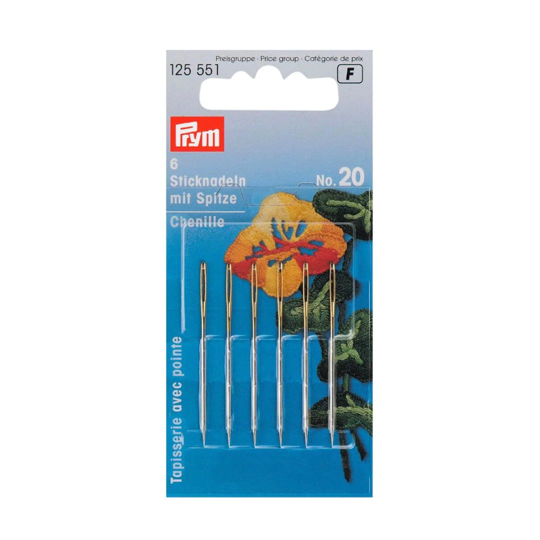 Prym Chenille Needles with Sharp Point - No 20 - Pack of 6