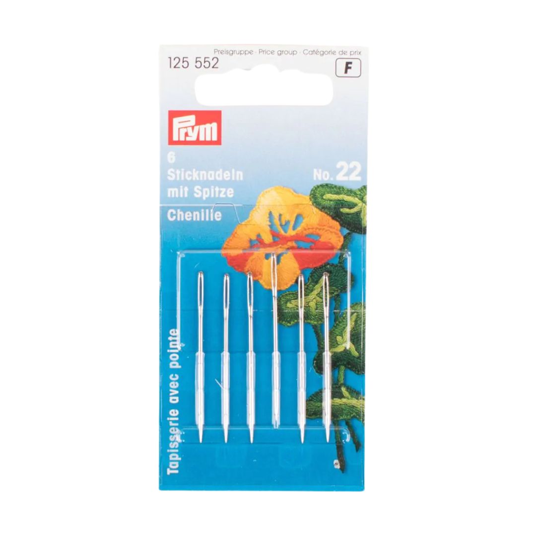 Prym Chenille Needles with Sharp Point - No 22 - Pack of 6