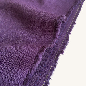 Ramie Linen Cotton Mix Fabric - Aubergine