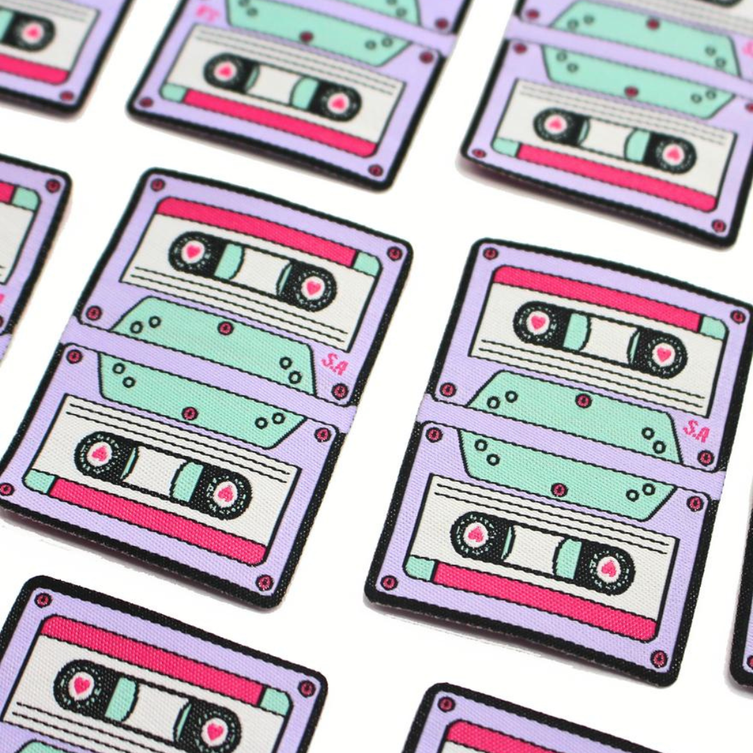 RETRO MIXTAPE by SA Labels - Pack of 4 Woven Sew-In Labels