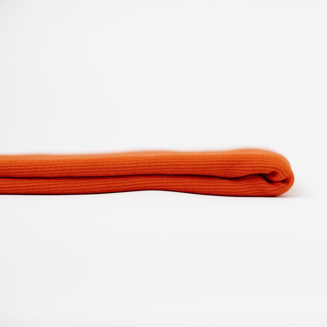 See You At Six - Cotton Ribbing Fabric - Flame Red