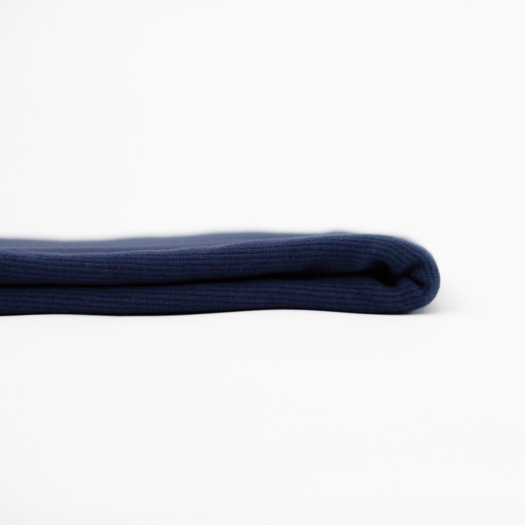 See You At Six - Cotton Ribbing Fabric - Oceana Blue