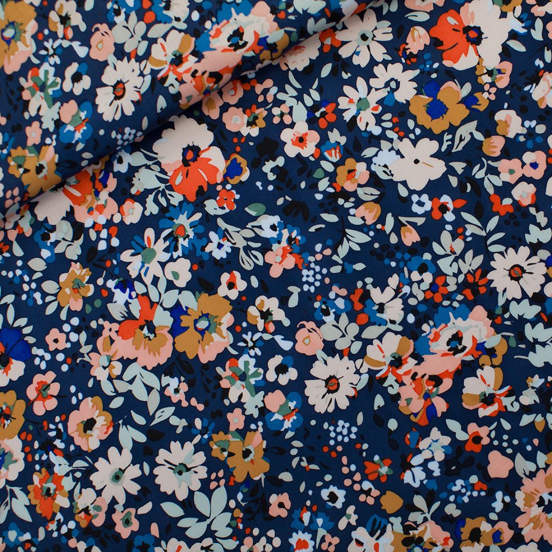 See You At Six – EcoVero Viscose Rayon Satin – Flower Joy