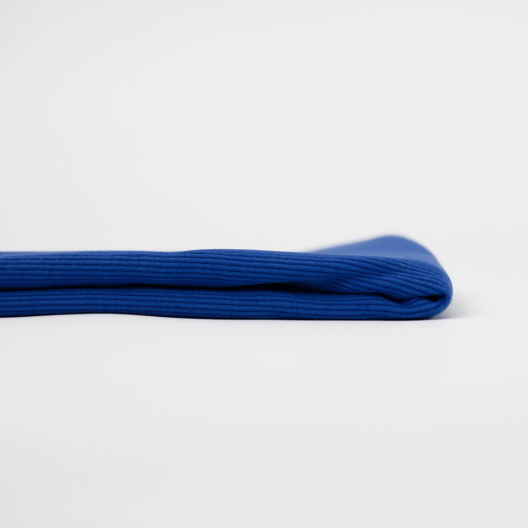 See You At Six - Heavy Cotton Ribbing Fabric - Surf The Web Blue
