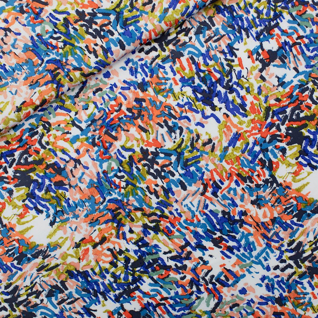 See You At Six – EcoVero Viscose Rayon Satin – Paint Fun