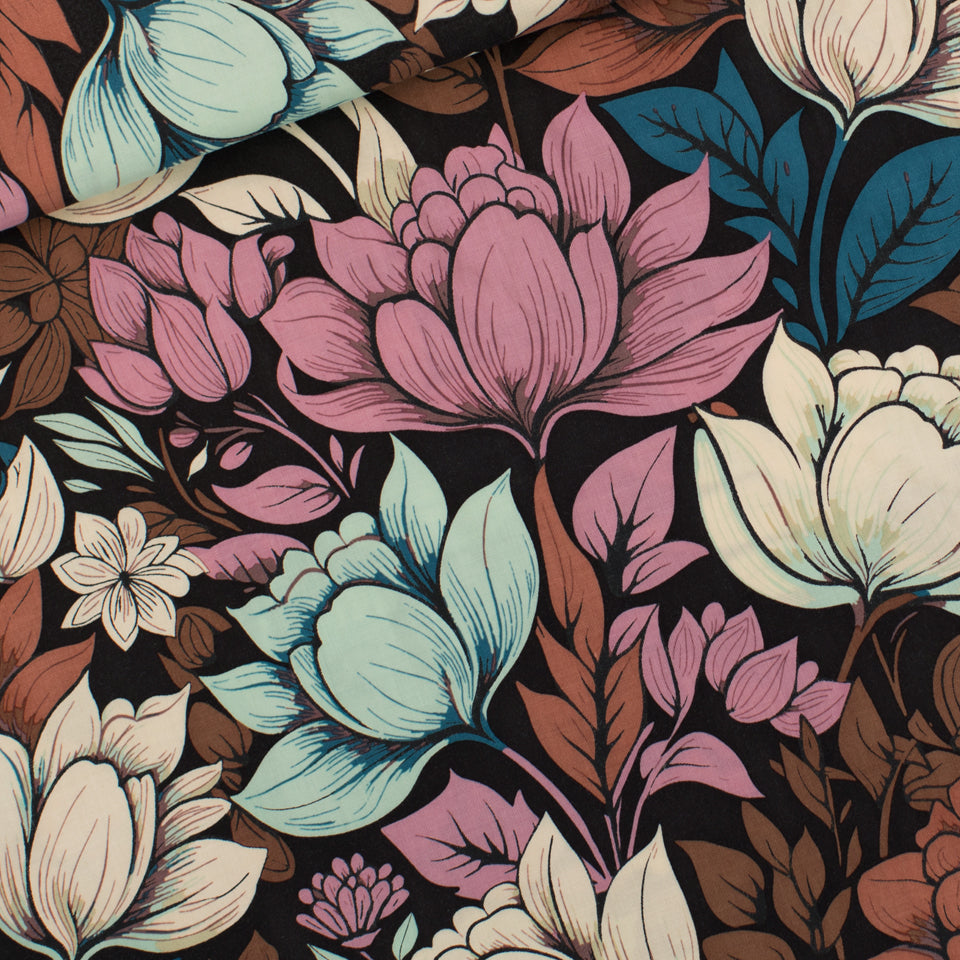 See You At Six - Magnolia Cotton Canvas Gabardine Twill Fabric - Espresso - Priced per 0.5 metre