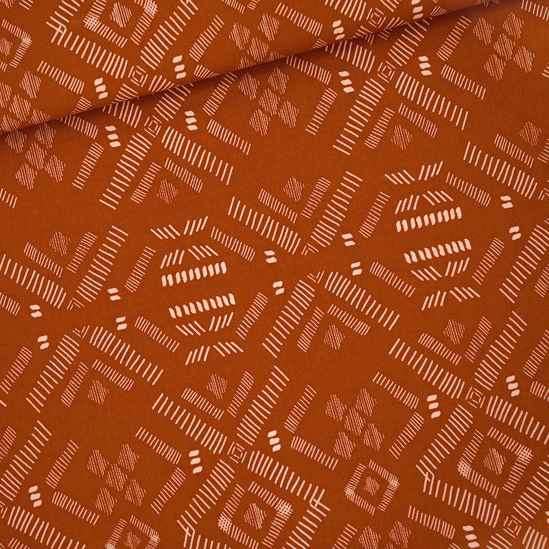 Pattern Stripes - Cotton Canvas Gabardine Twill - Autumnal Brown - Priced per 0.5 metre