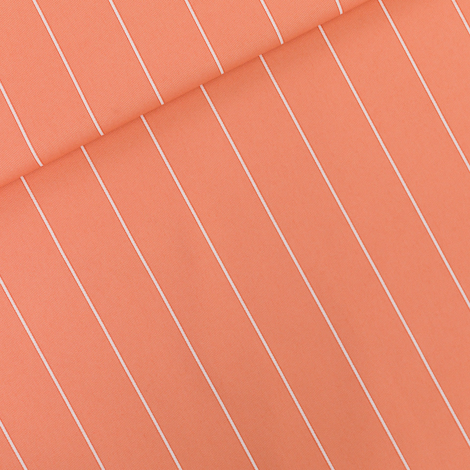 See You At Six - Verticals Cotton Canvas Gabardine Twill Fabric - Melon Punch - Priced per 0.5 metre