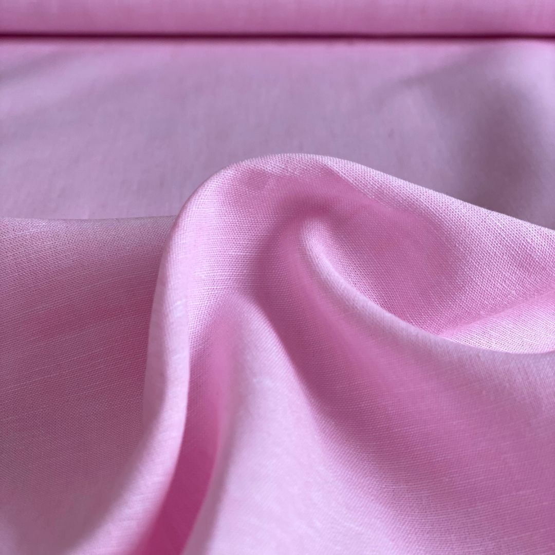 Soft Linen Cotton Mix Fabric - Baby Pink