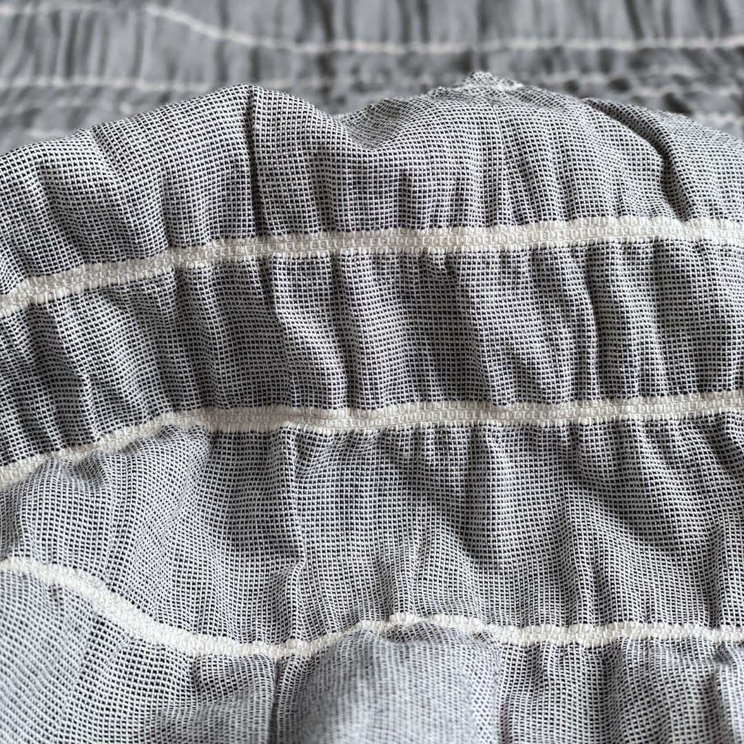Striped Yarn Dyed Cotton Blend Fabric - Navy and Cream - Priced per 0.5 metre