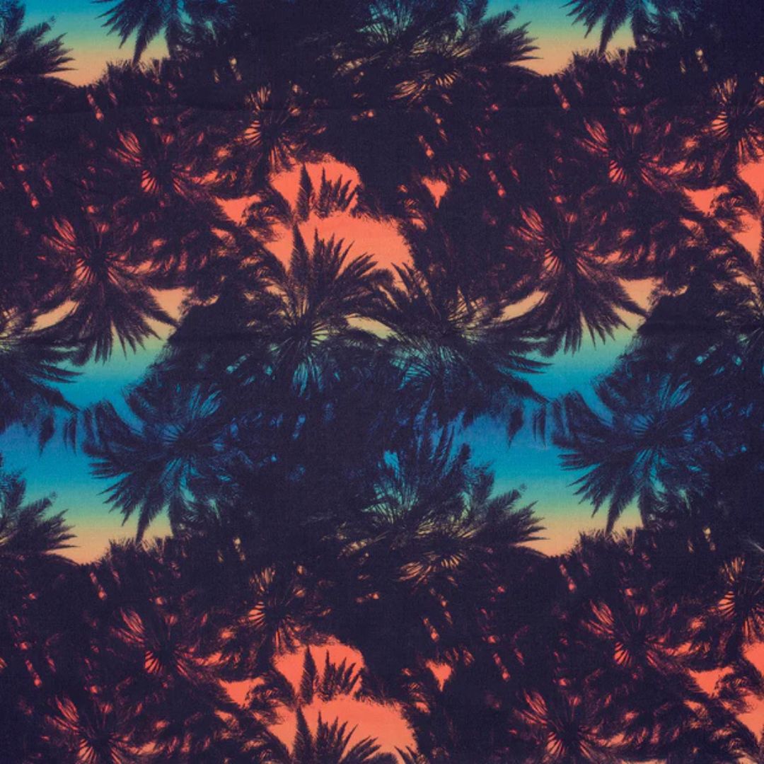 Swim Short Recycled Fabric – Palm Trees – Navy