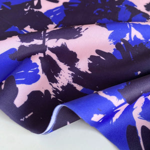 Swimwear Recycled Fabric – Flowers - Navy, Royal Blue and Blush