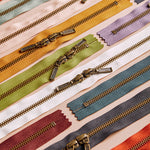 YKK No. 5 Antique Brass Metal Double Slider Zip - 40 cm - Atelier Brunette - NIGHT