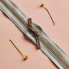 YKK No. 5 Antique Brass Metal Double Slider Zip - 40 cm - Atelier Brunette - CEDAR