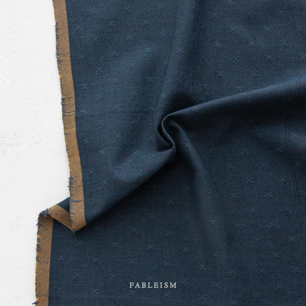 Fableism Sprout Woven Fabric - Midnight - Priced per 0.5 metre