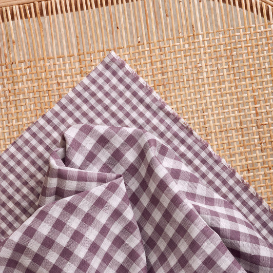 Gingham Off-White Divine Parma Gauze Fabric - Atelier Brunette - Priced per 0.5 metre
