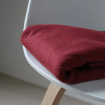 REMNANT 105cm x 160cm - Organic Chevron Quilt Sweat Fabric - Red