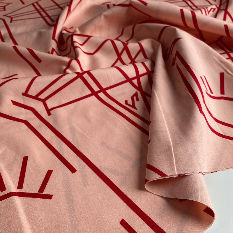 Face Lines - Cotton Poplin Fabric - 0.5 metre