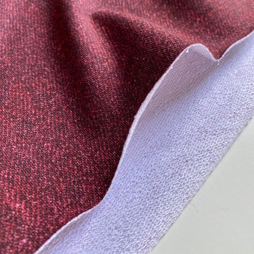 Organic French Terry Knit Fabric - Berry Denim - Priced per 0.5 metre