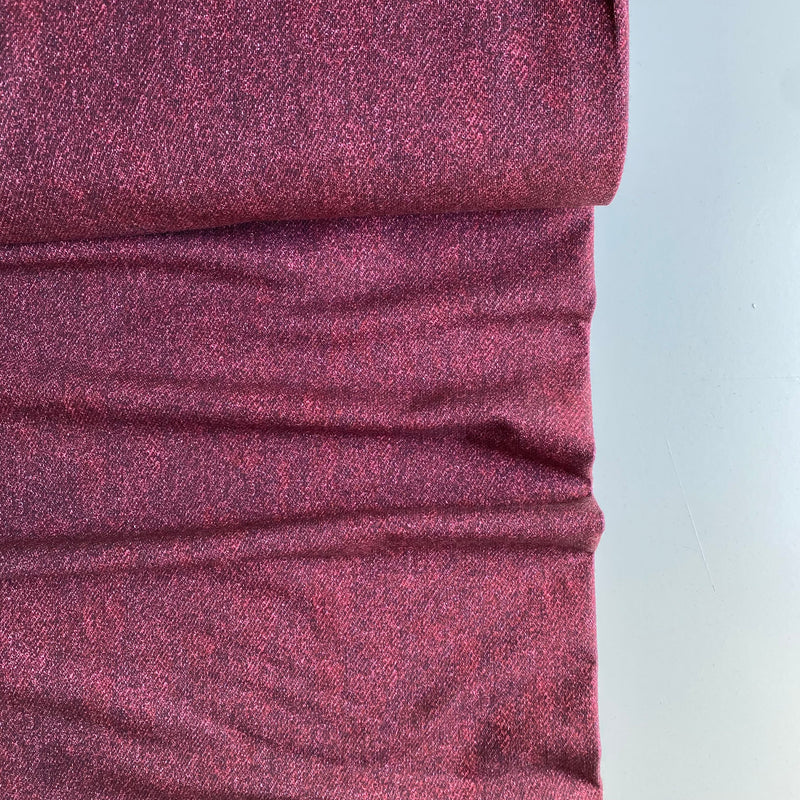 Organic French Terry Knit Fabric - Berry Denim - Priced per 0.5 metre