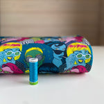 Retro Funk French Terry Knit Fabric - Petrol - Priced per 0.5 metre