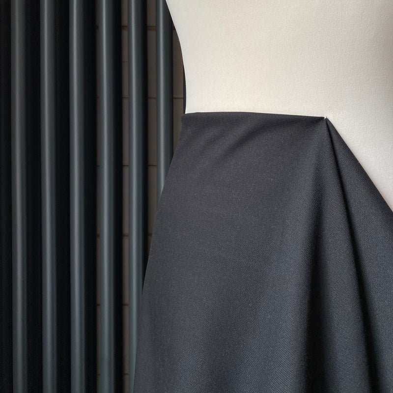 Recycled Stretch Bamboo Twill - Black - 0.5 metre