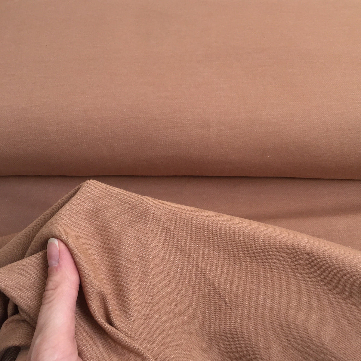 REMNANT 97cm - Organic Denim Look Stretch Fabric - Camel