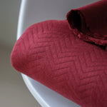 REMNANT 105cm x 160cm - Organic Chevron Quilt Sweat Fabric - Red