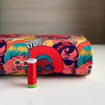 Retro Funk French Terry Knit Fabric - Red - Priced per 0.5 metre