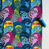 Retro Funk French Terry Knit Fabric - Petrol - Priced per 0.5 metre