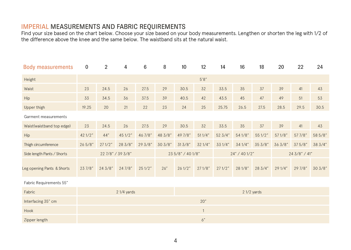 Bermuda Pants and shorts sewing pattern