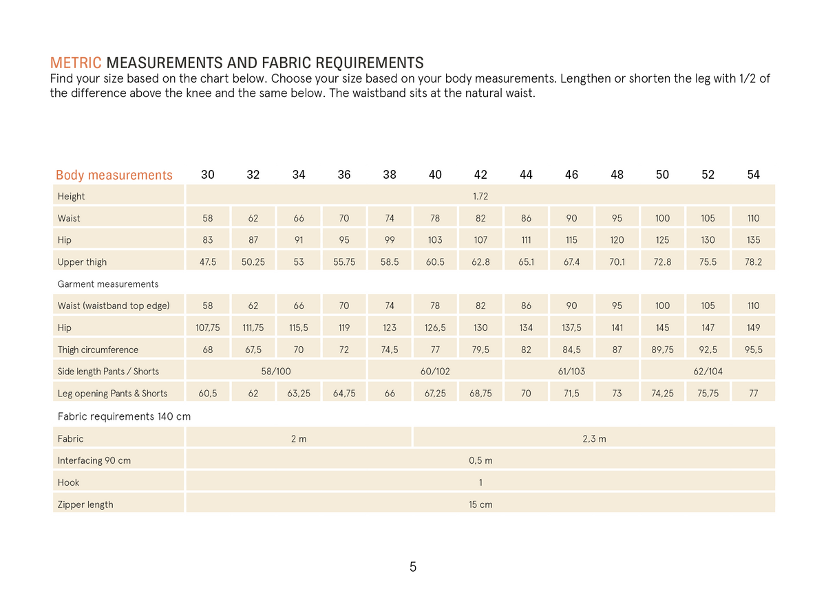 Bermuda Pants and shorts sewing pattern