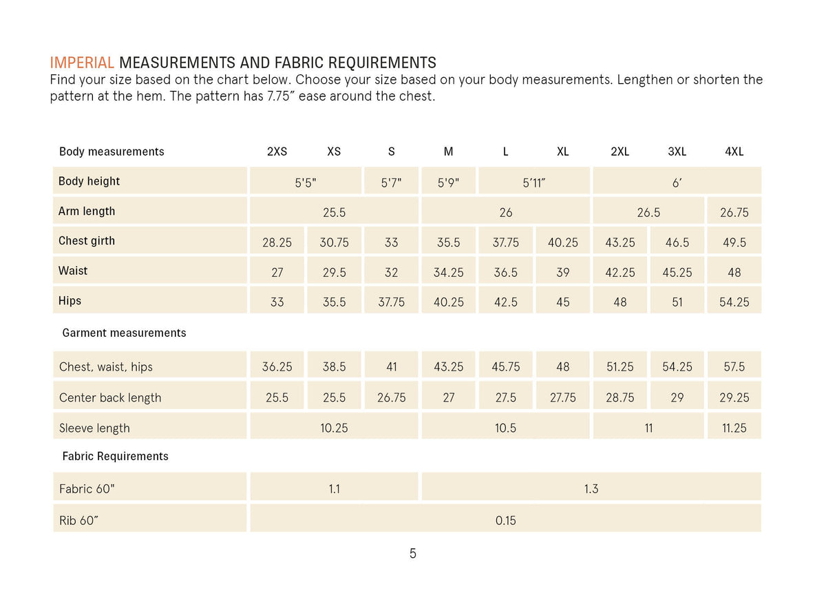 Big T-shirt sewing pattern