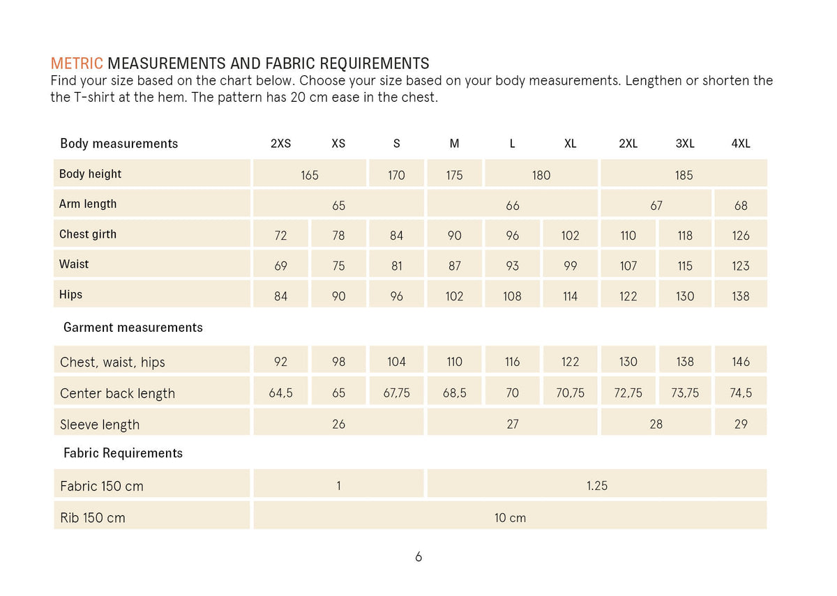 Big T-shirt sewing pattern