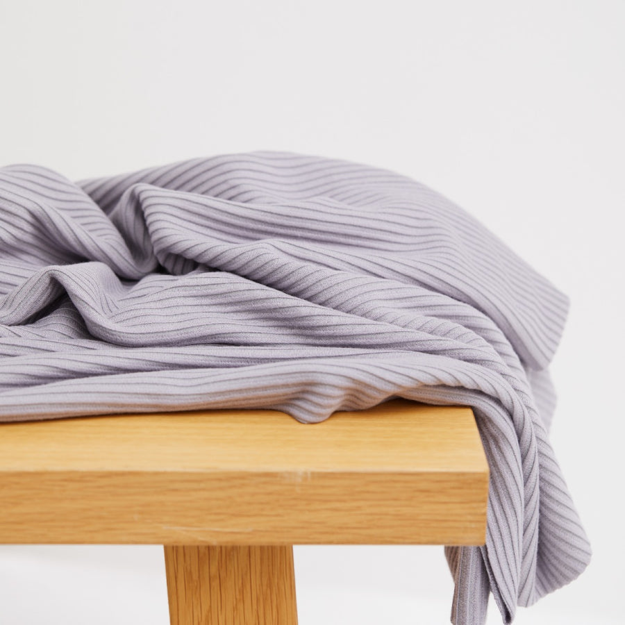 Self-Stripe Ottoman Knit Fabric - Purple Haze - Priced per 0.5 metre