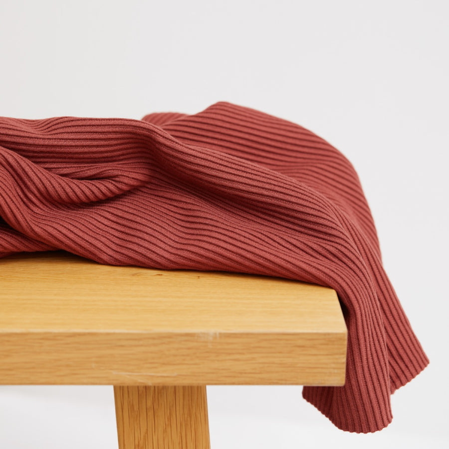 Self-Stripe Ottoman Knit Fabric - Cider - Priced per 0.5 metre