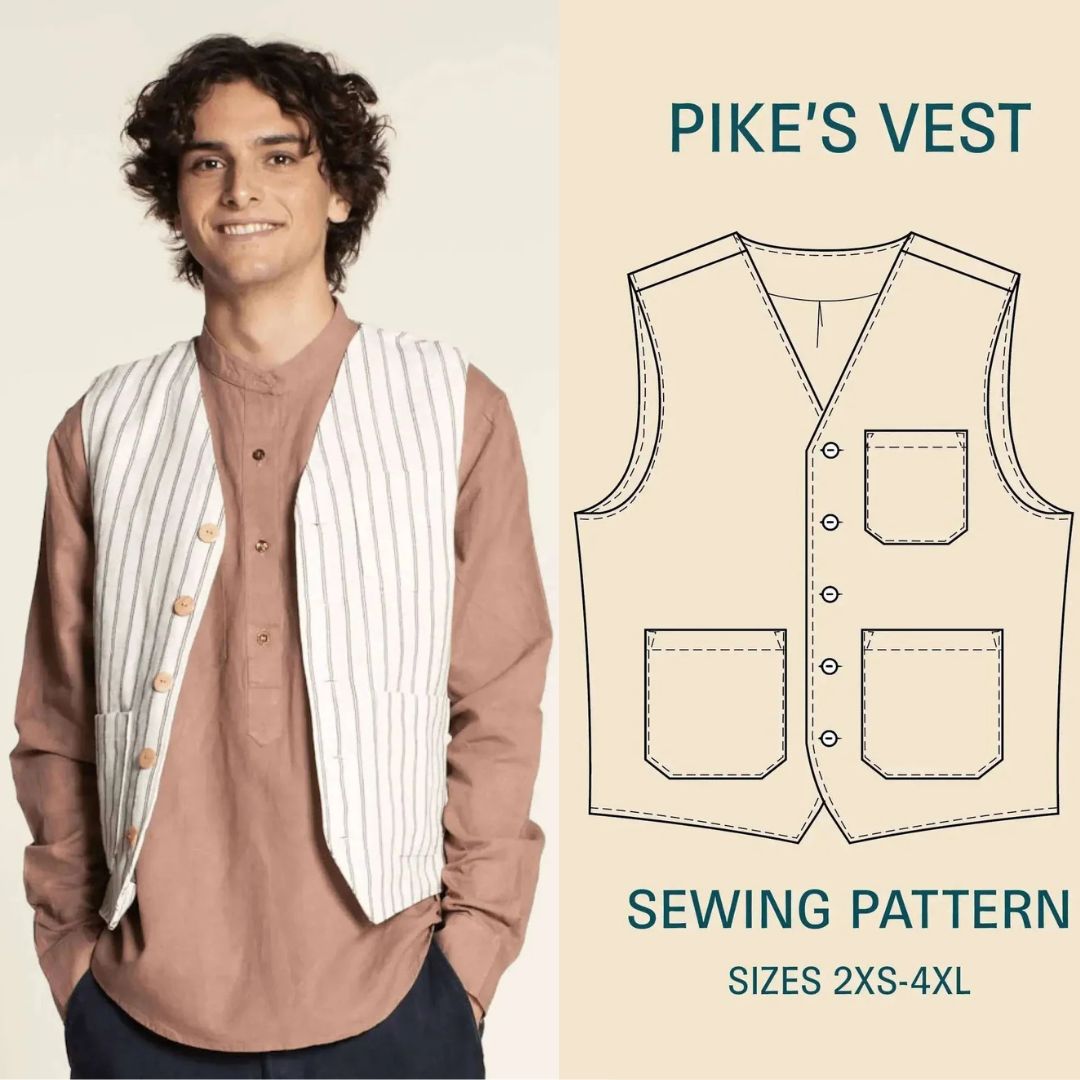 Pike Vest | Wardrobe By Me | PDF Pattern