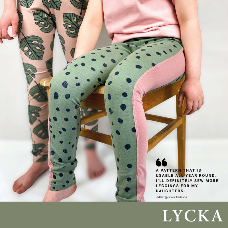 LYCKA Leggings Sewing Pattern by Cut & Sew - Children and Adult Sizing