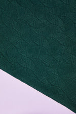 Organic Leaf Jacquard - Bottle Green - 0.5 metre