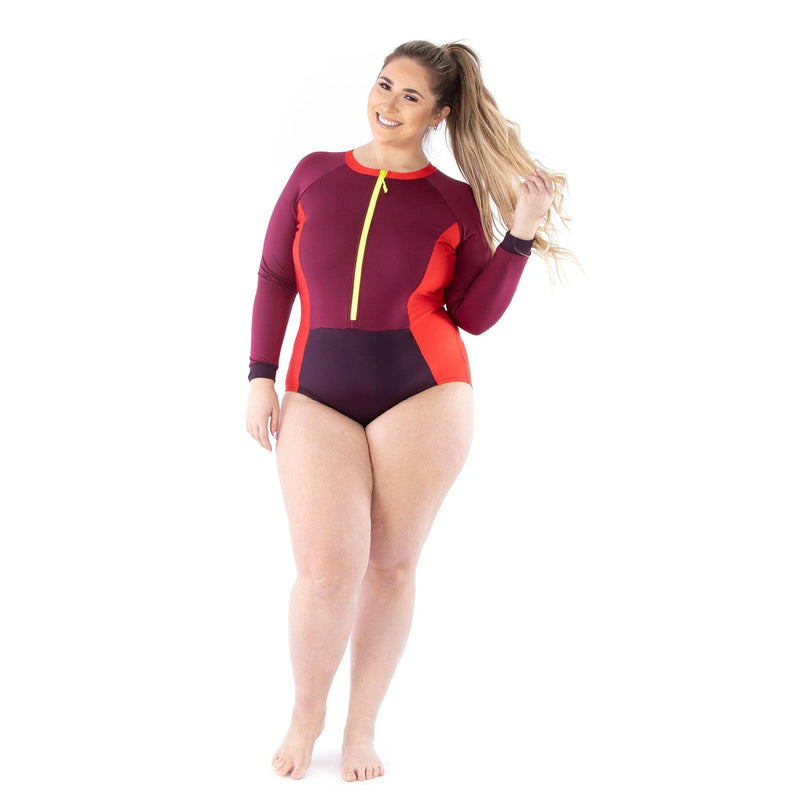 ZOE Long-Sleeve Rashguard Swimsuit by Jalie Patterns - Children and Adult Sizing
