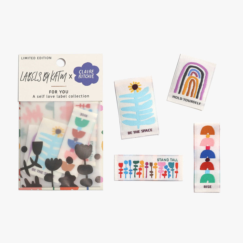 FOR YOU Limited Edition Pack - KATM x Claire Ritchie - Pack of 4 Woven Labels