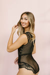 Lawren Bodysuit Sewing Kit - Black Swiss Dot