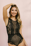 Lawren Bodysuit Sewing Kit - Black Swiss Dot