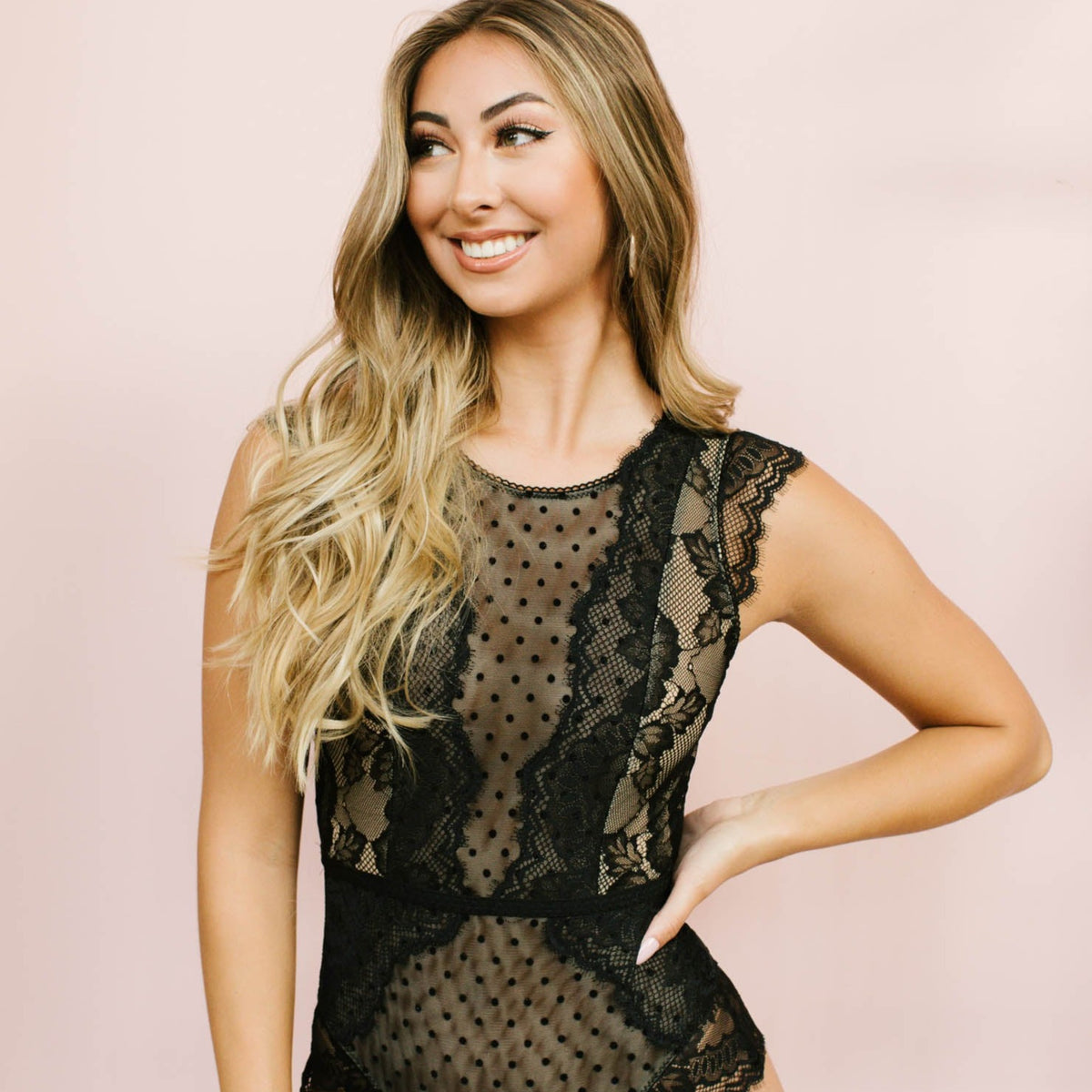 Lawren Bodysuit Sewing Kit - Black Swiss Dot