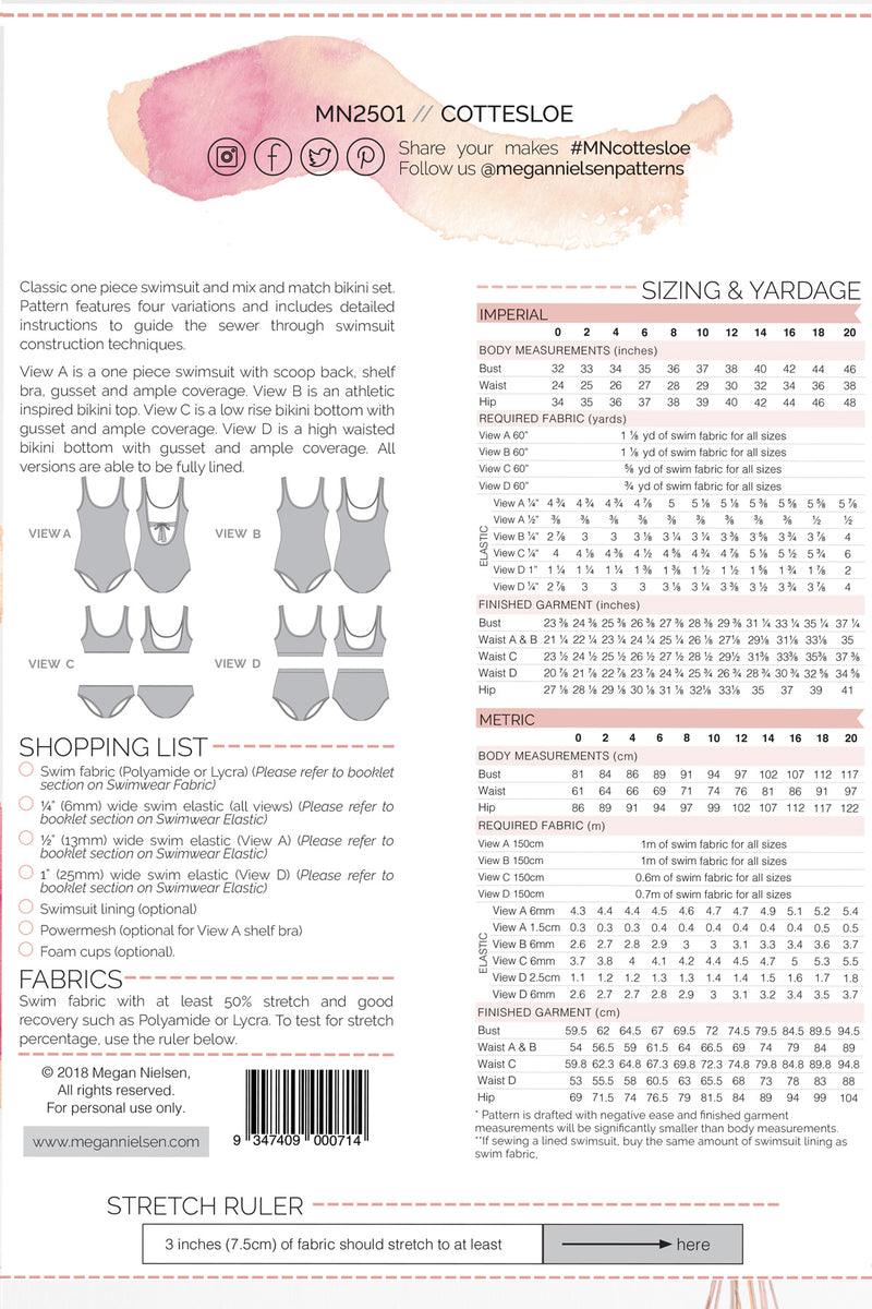 Cottesloe Swimsuit by Megan Nielsen Patterns