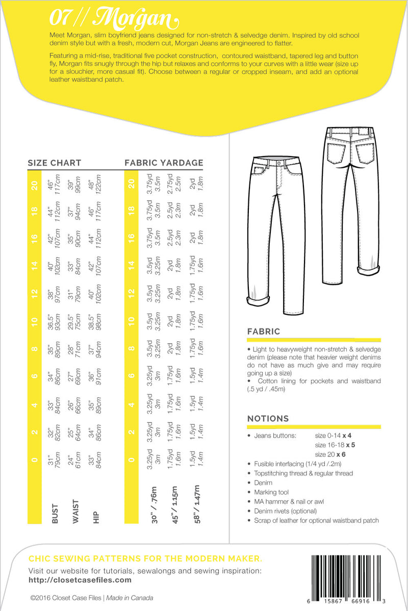 Morgan Boyfriend Jeans Pattern by Closet Core