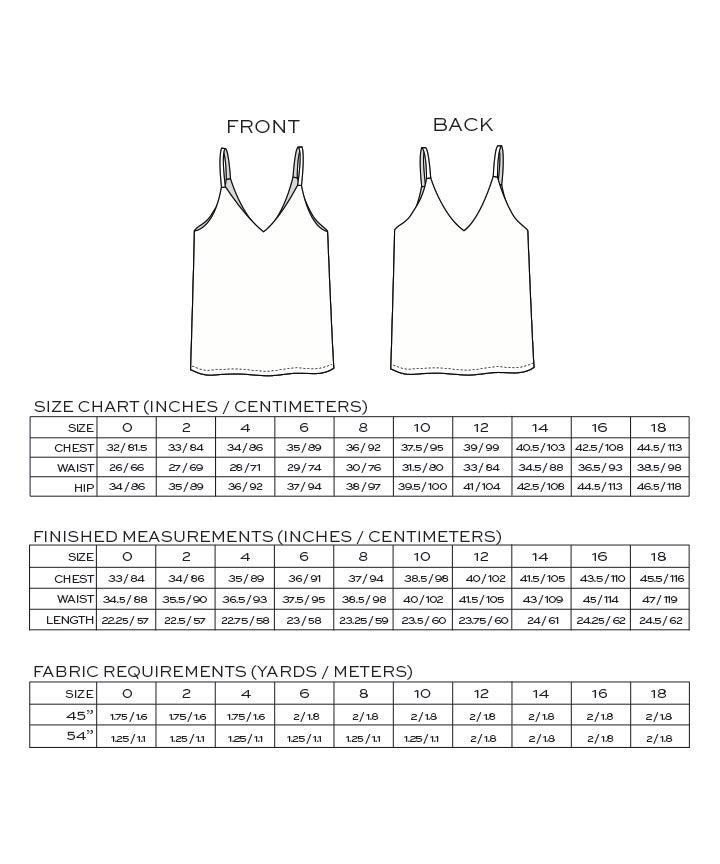 Ogden Cami Sewing Pattern by True Bias