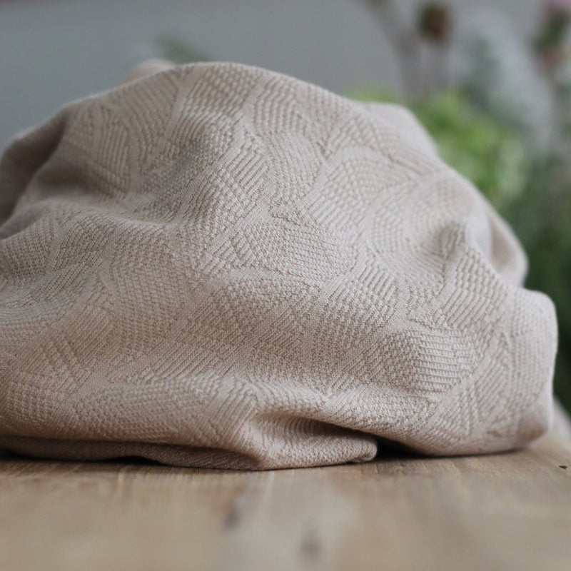 Organic Leaf Jacquard - Dune - 0.5 metre