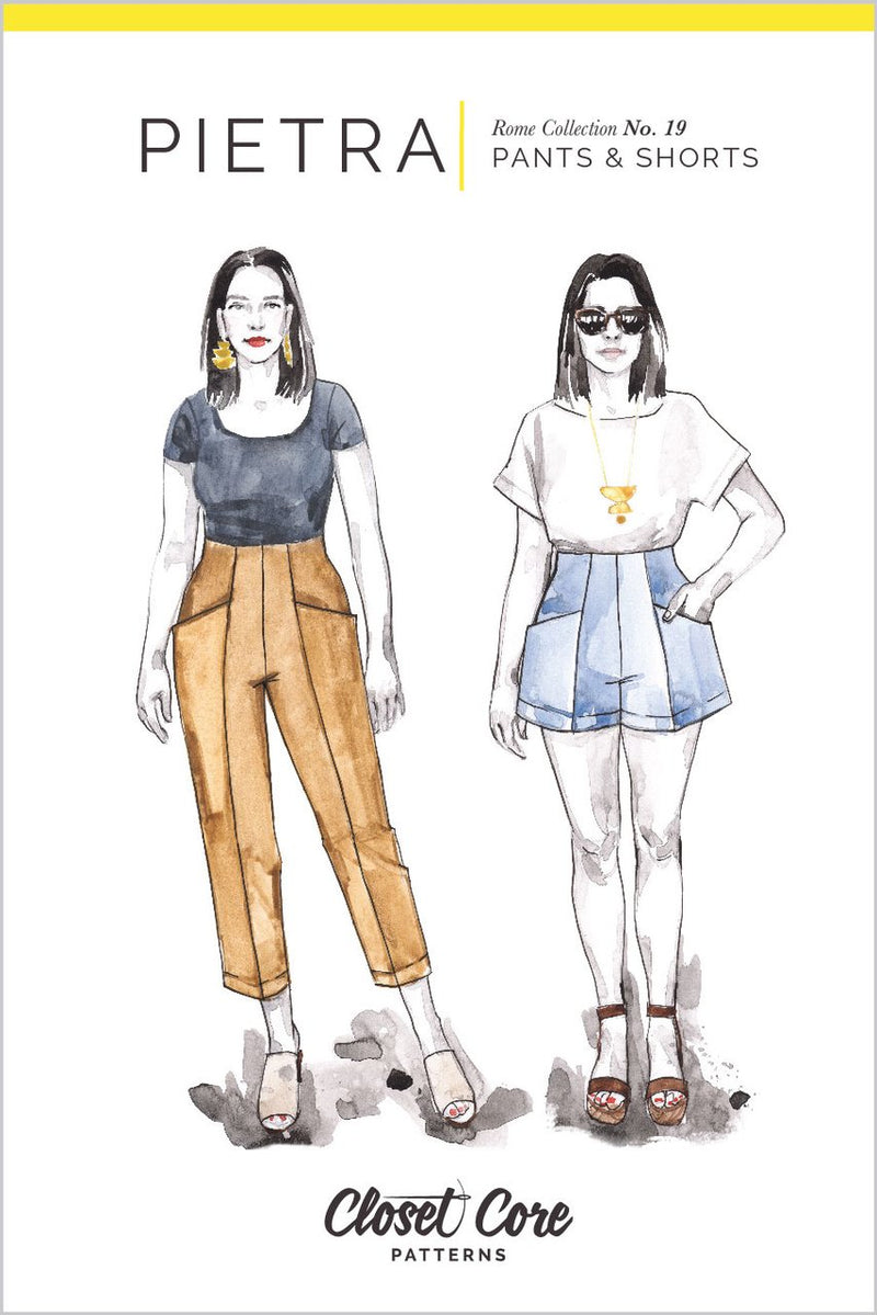 Pietra Trousers and Shorts Pattern by Closet Core